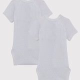 2 PACK BABIES' CROSSOVER OPENWORK S/S BODYSUITS