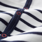 BABIES' STRIPED VELOUR ROMPER