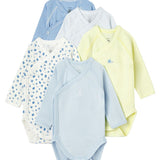 5 PACK CROSSOVER L/S BODYSUITS