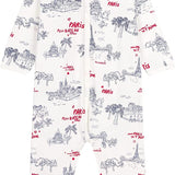 BABIES' PARIS PRINT FOOTLESS ROMPER