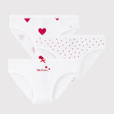 3 PACK GIRLS' HEART BRIEFS