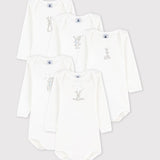 5 PACK BABIES' RABBIT L/S BODYSUITS