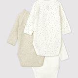 3 PACK BABIES' CROSSOVER L/S BODYSUITS