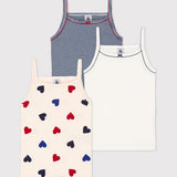 3 PACK TODDLER GIRLS' HEART SINGLETS